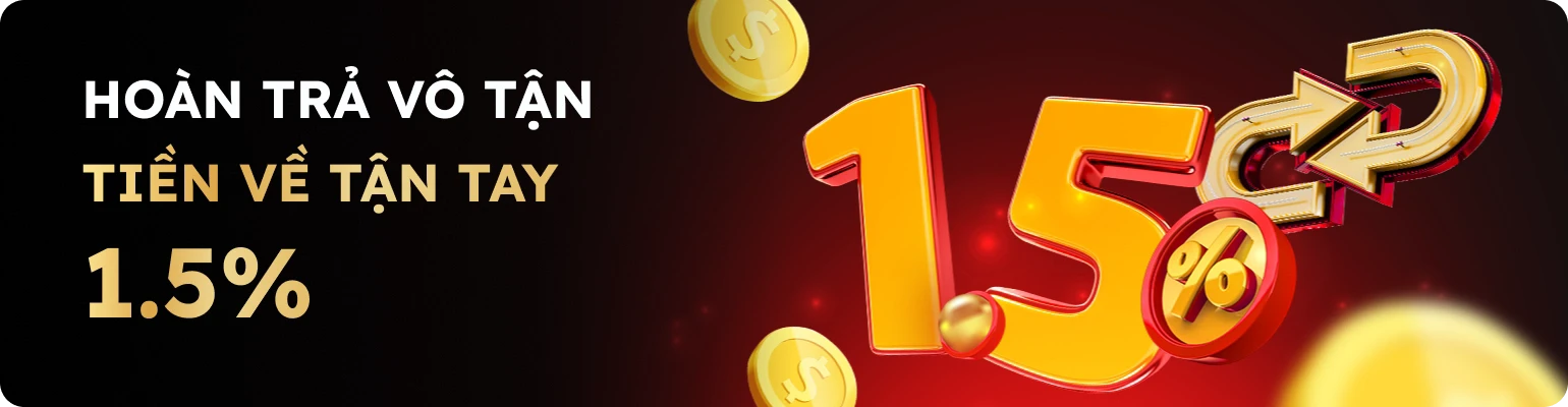 Thưởng ngay 1.5% giá trị tiền nạp